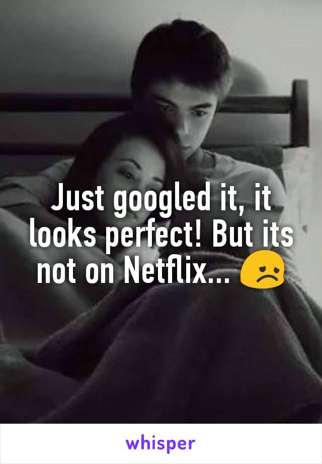 Just googled it, it looks perfect! But its not on Netflix... 😞