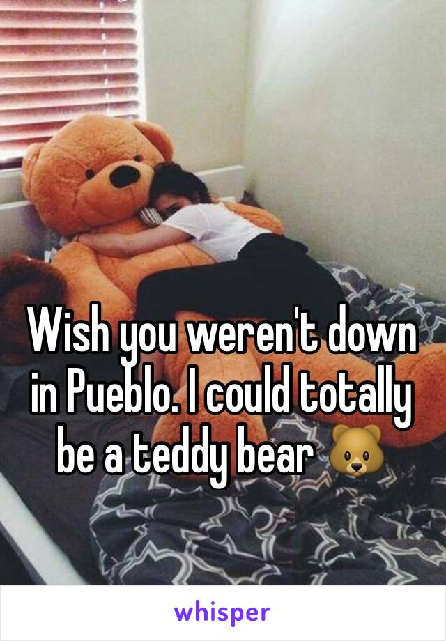 Wish you weren't down in Pueblo. I could totally be a teddy bear 🐻 