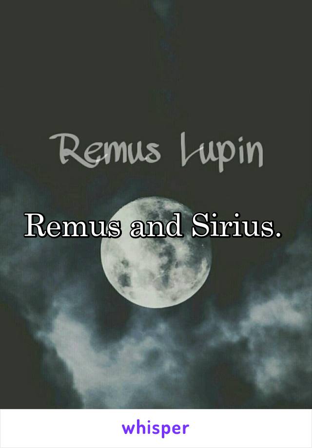 Remus and Sirius. 