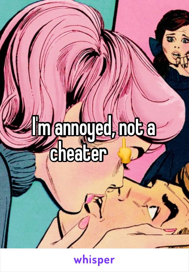 I'm annoyed, not a cheater 🖕