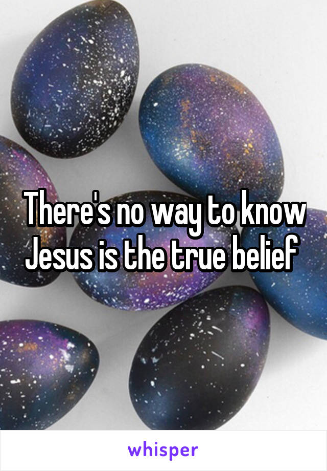 There's no way to know Jesus is the true belief 