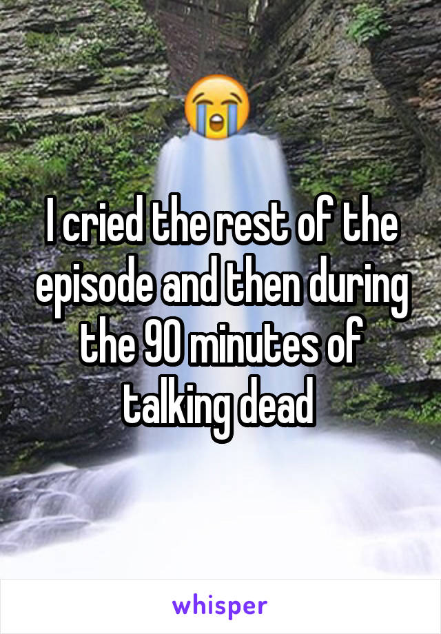 I cried the rest of the episode and then during the 90 minutes of talking dead 