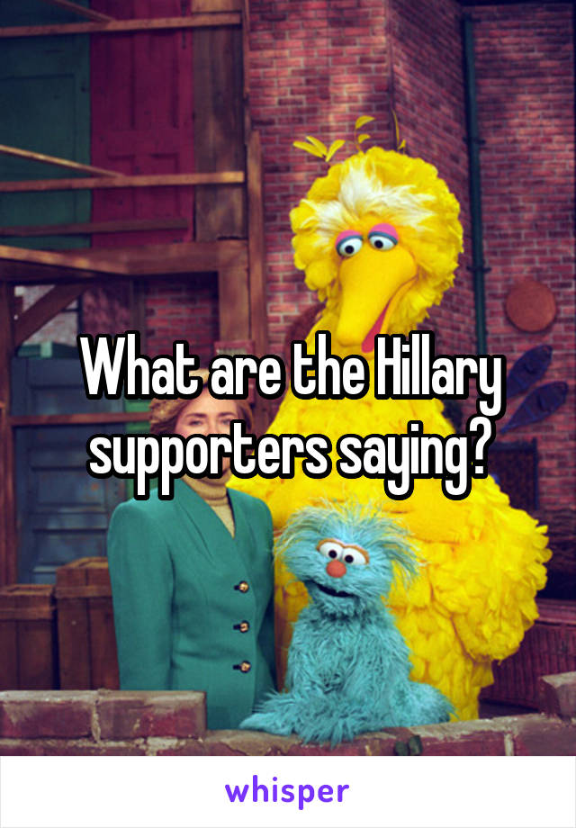 What are the Hillary supporters saying?