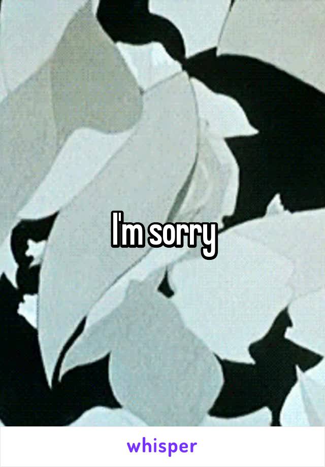 I'm sorry