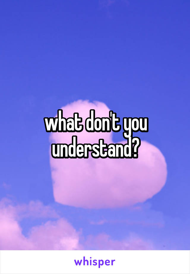 what don't you understand?