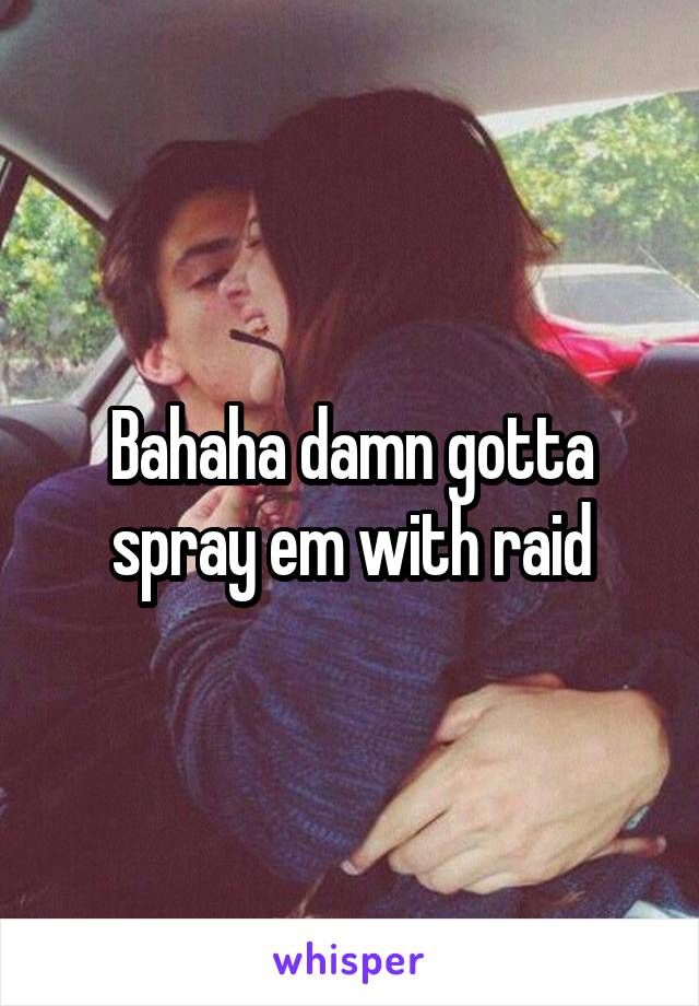 Bahaha damn gotta spray em with raid