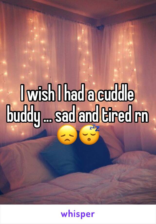 I wish I had a cuddle buddy ... sad and tired rn 😞😴