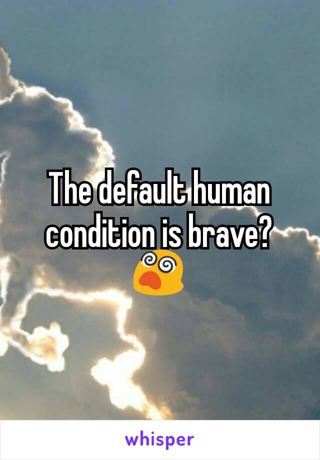 The default human condition is brave? 😵