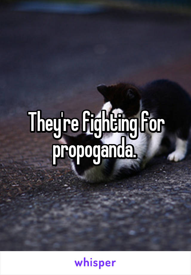 They're fighting for propoganda. 