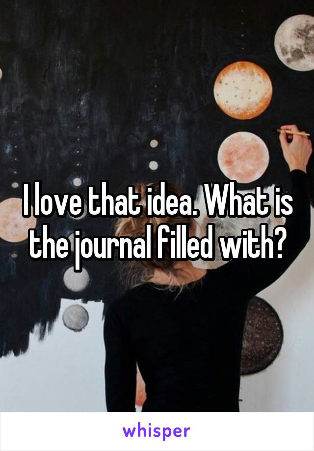 I love that idea. What is the journal filled with?