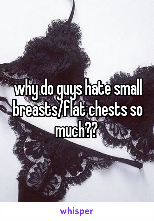 why do guys hate small breasts/flat chests so much?? 