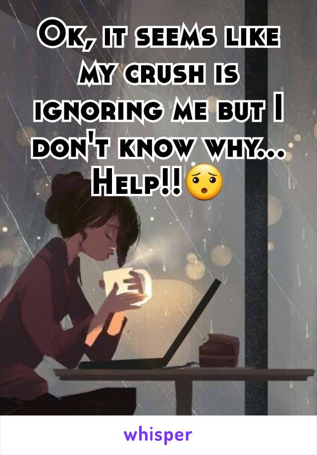 Ok, it seems like my crush is ignoring me but I don't know why... Help!!😯