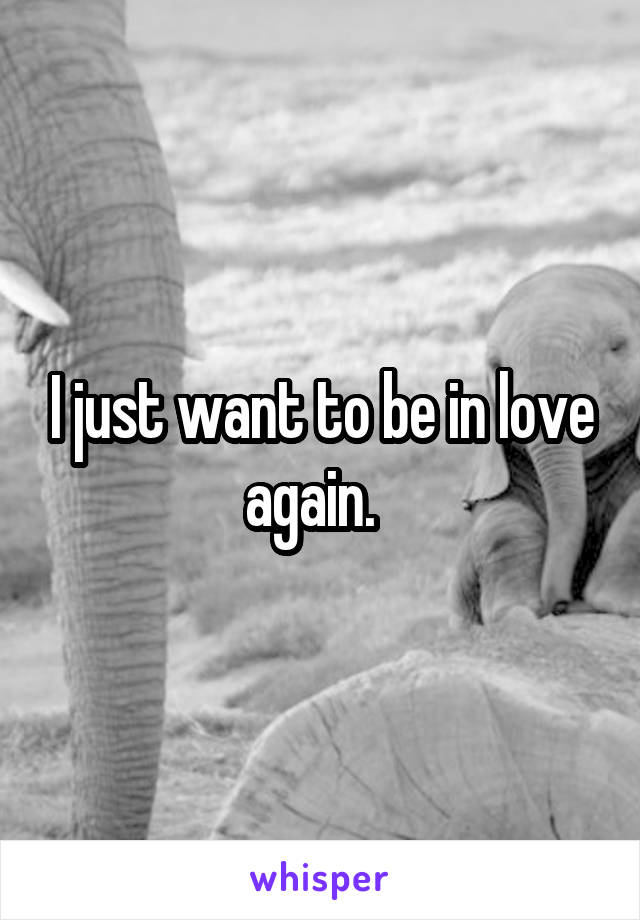 I just want to be in love again.  