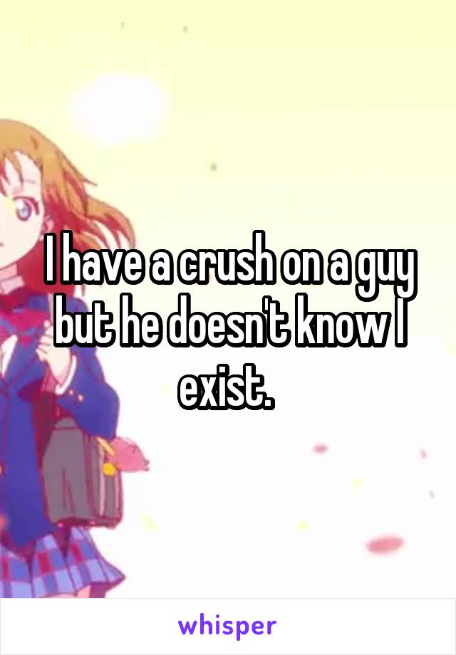 I have a crush on a guy but he doesn't know I exist. 