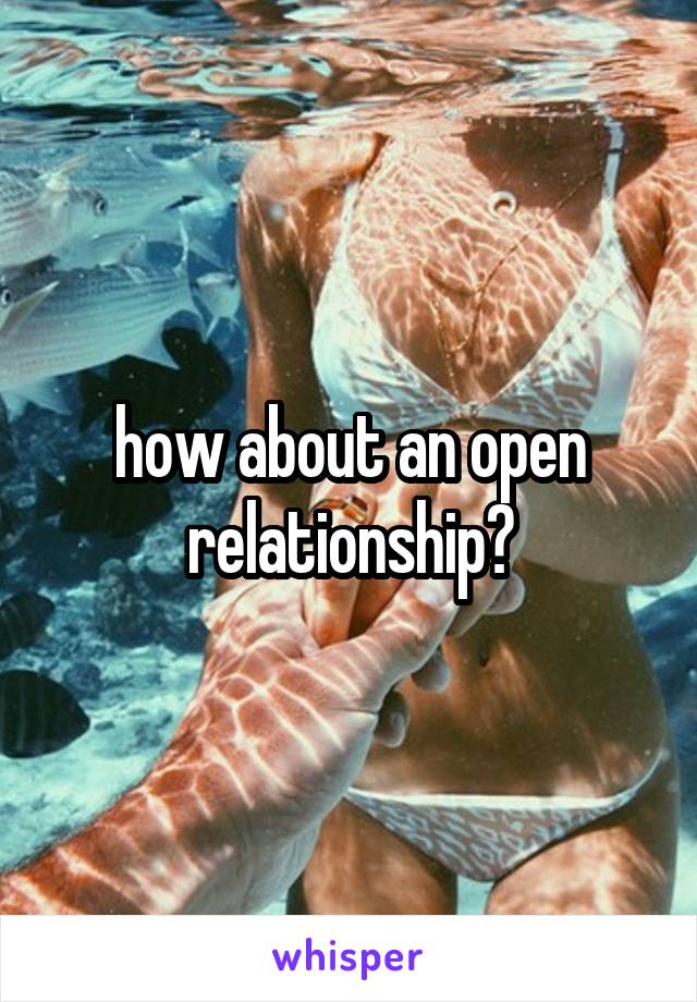 how about an open relationship?