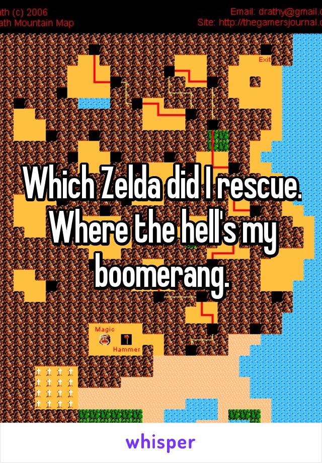 Which Zelda did I rescue.
Where the hell's my boomerang.