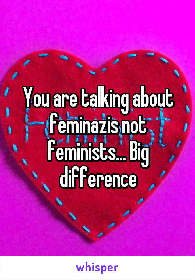 You are talking about feminazis not feminists... Big difference