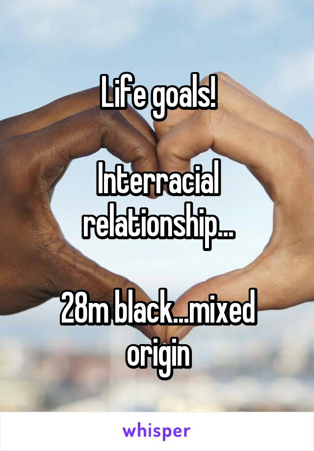 Life goals!

Interracial relationship...

28m black...mixed origin