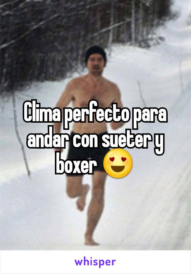 Clima perfecto para andar con sueter y boxer 😍