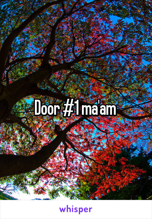 Door #1 ma'am 