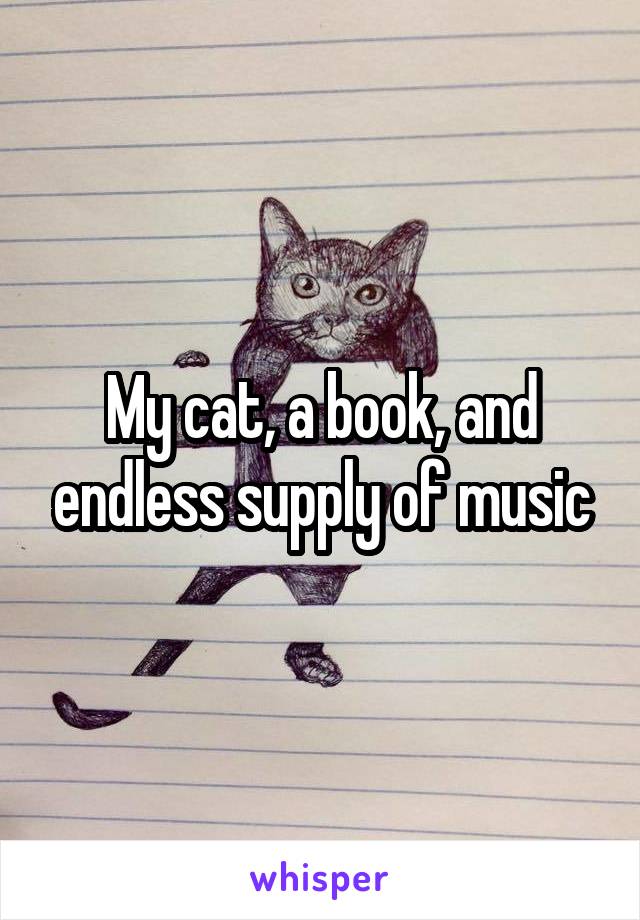 My cat, a book, and endless supply of music