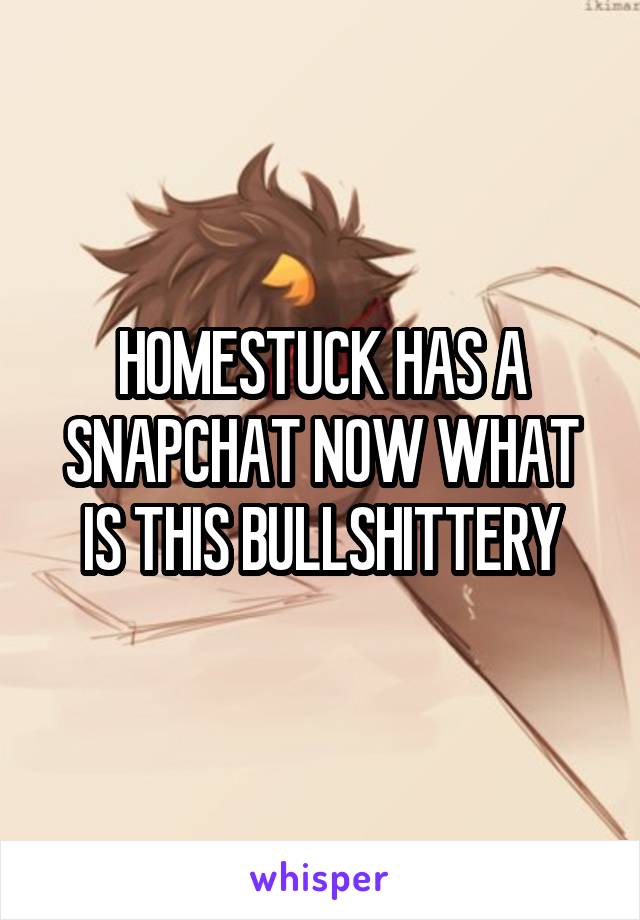 HOMESTUCK HAS A SNAPCHAT NOW WHAT IS THIS BULLSHITTERY