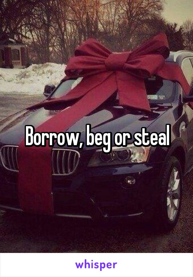 Borrow, beg or steal