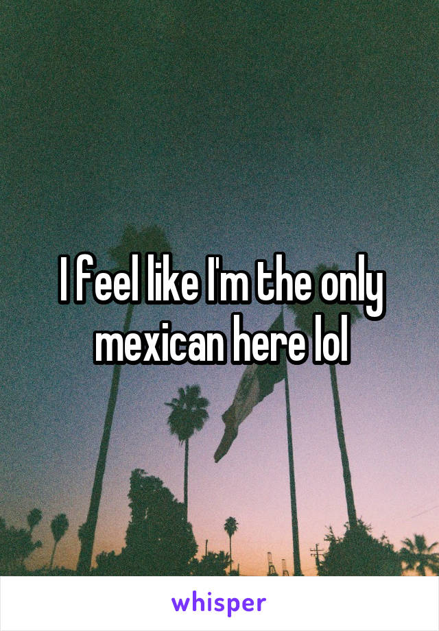 I feel like I'm the only mexican here lol