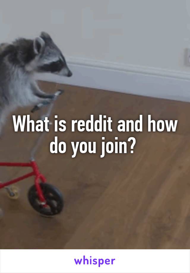 What is reddit and how do you join? 