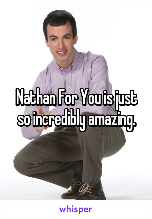 Nathan For You is just so incredibly amazing.