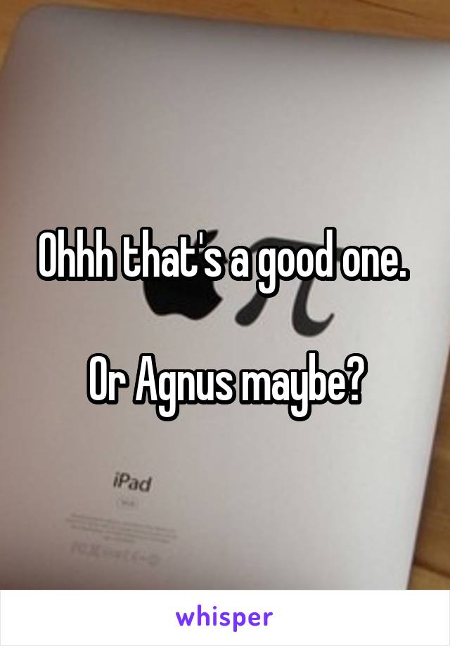 Ohhh that's a good one. 

Or Agnus maybe?