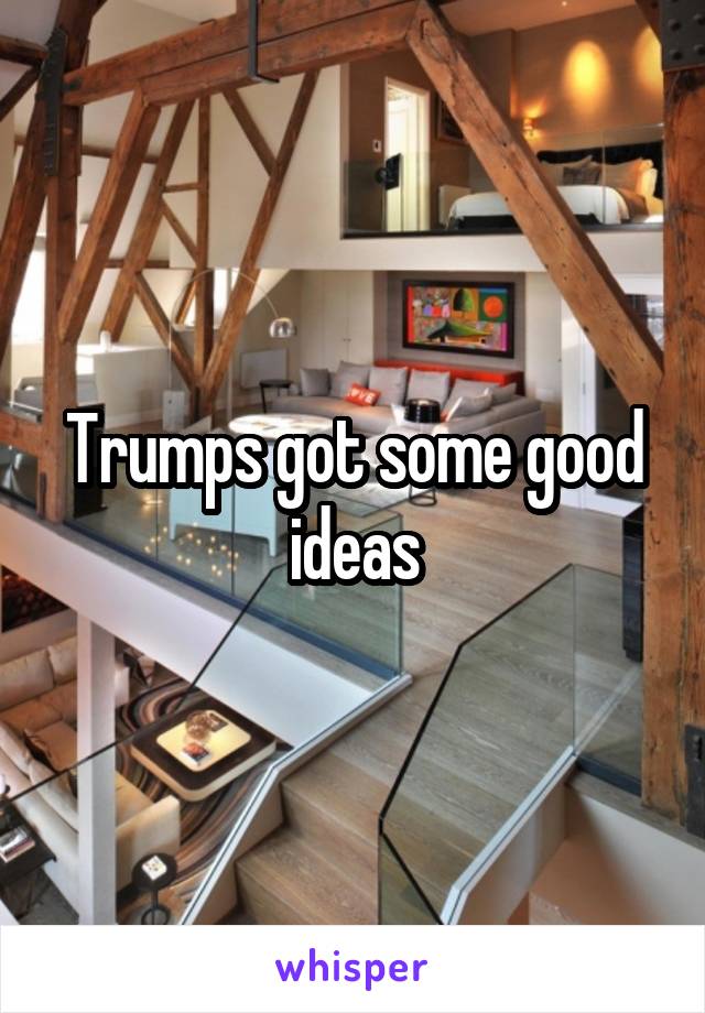 Trumps got some good ideas
