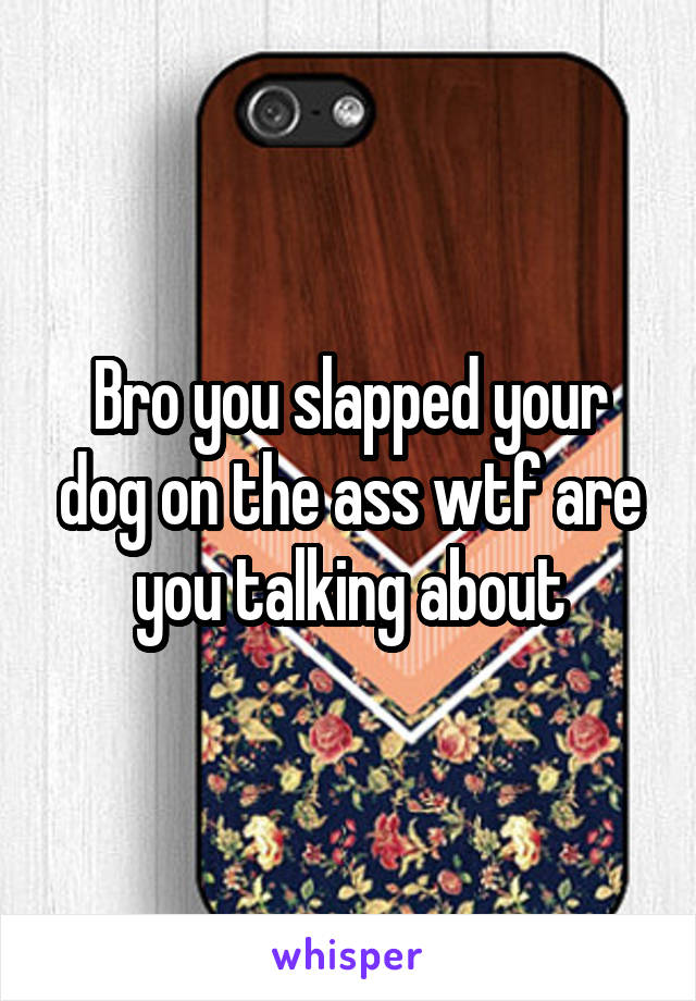 Bro you slapped your dog on the ass wtf are you talking about