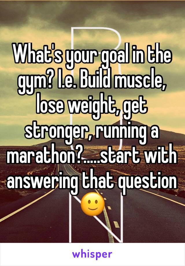 What's your goal in the gym? I.e. Build muscle, lose weight, get stronger, running a marathon?.....start with answering that question 🙂