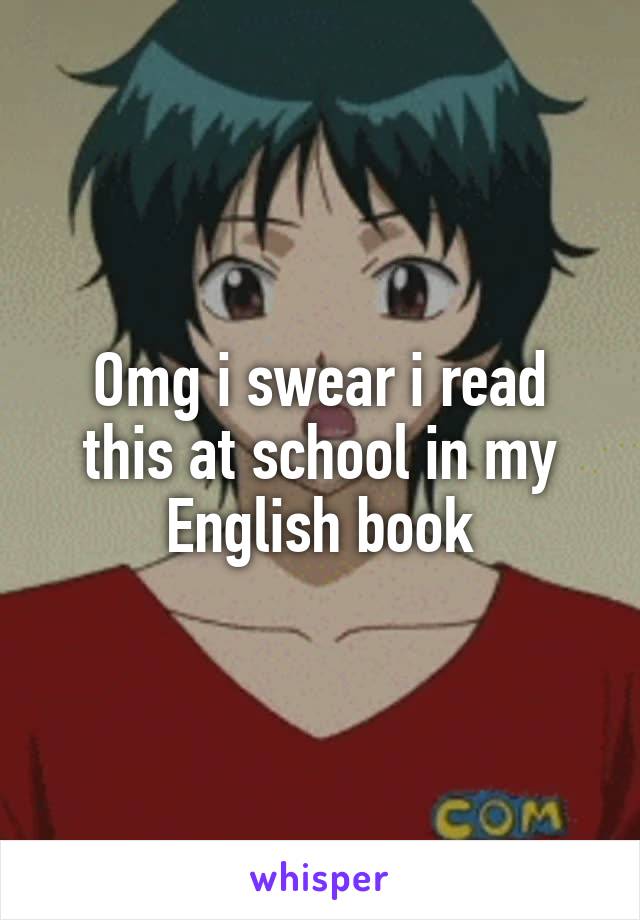 Omg i swear i read this at school in my English book