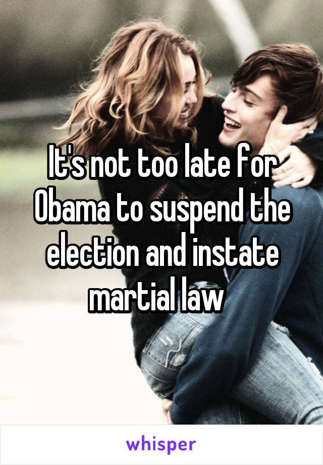 It's not too late for Obama to suspend the election and instate martial law  
