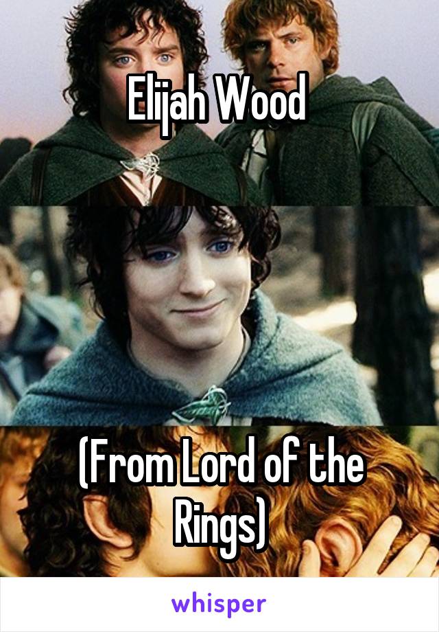 Elijah Wood 





(From Lord of the Rings)