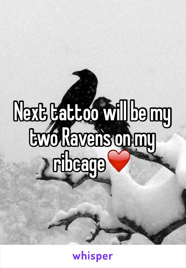Next tattoo will be my two Ravens on my ribcage❤️