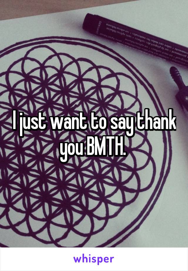 I just want to say thank you BMTH. 
