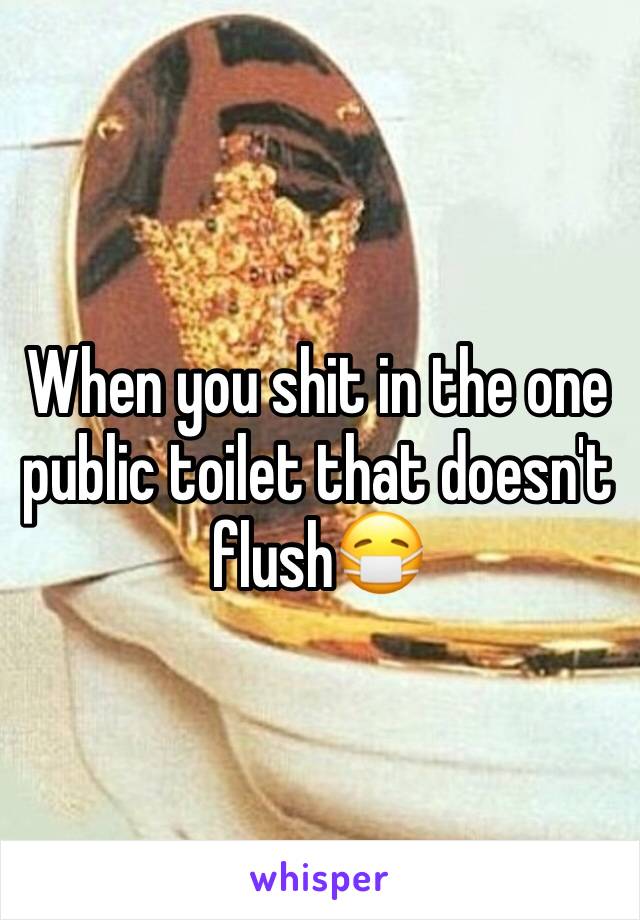 When you shit in the one public toilet that doesn't flush😷