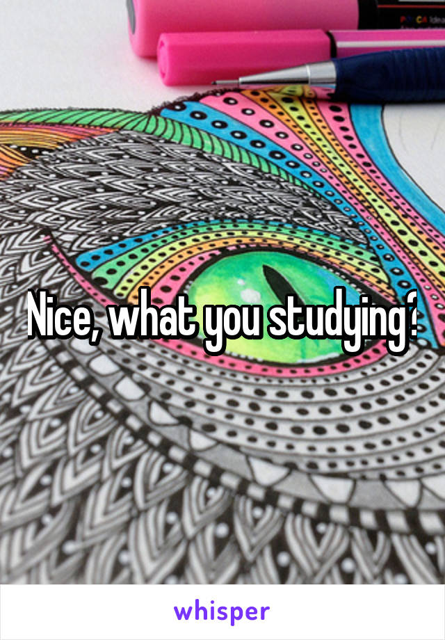 Nice, what you studying?