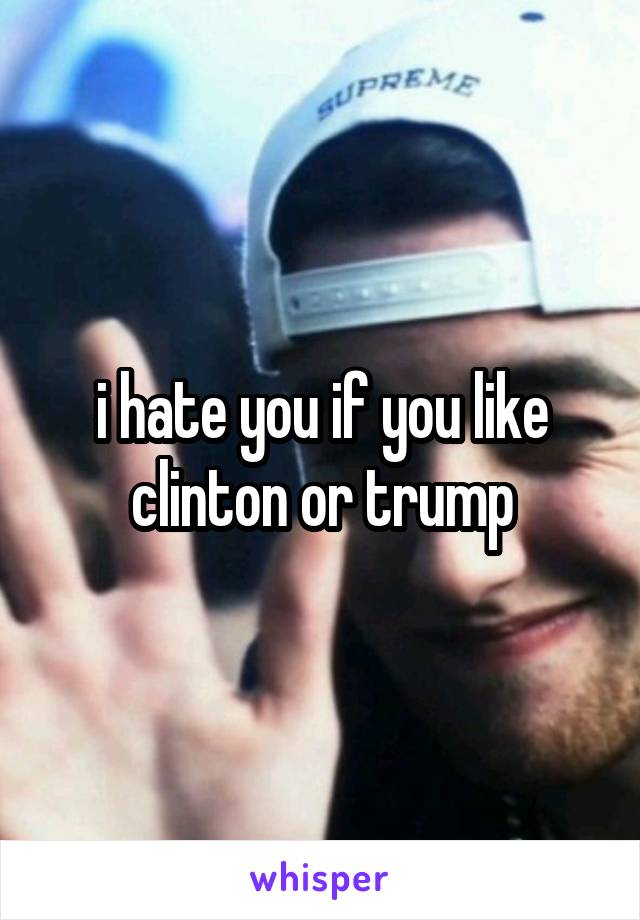 i hate you if you like clinton or trump