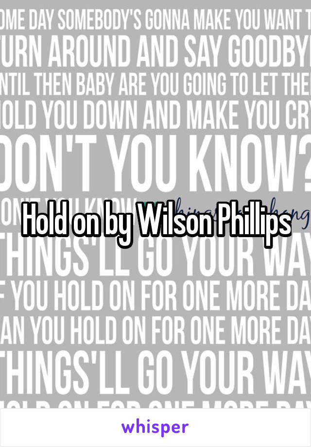 Hold on by Wilson Phillips