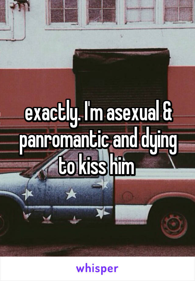 exactly. I'm asexual & panromantic and dying to kiss him 