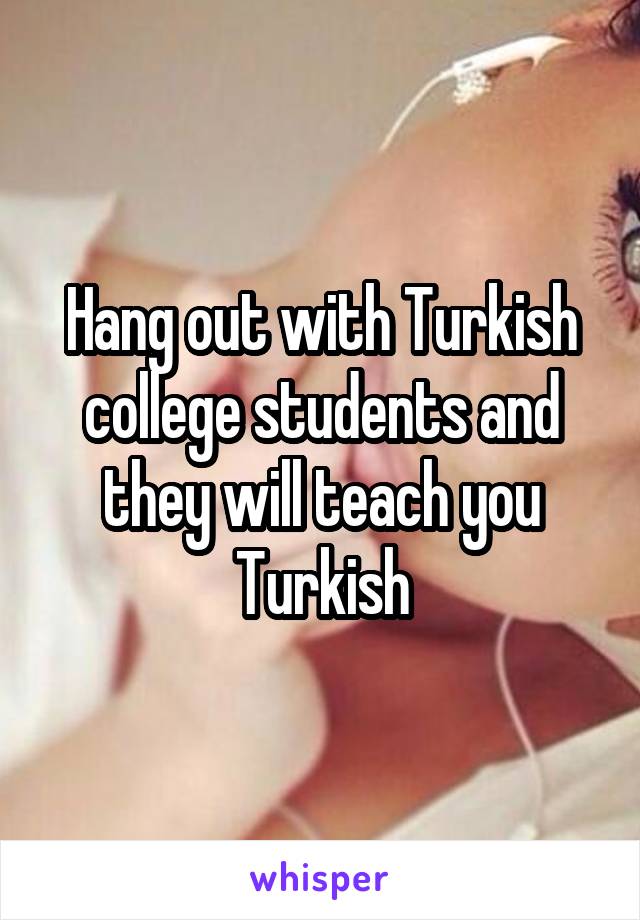 Hang out with Turkish college students and they will teach you Turkish