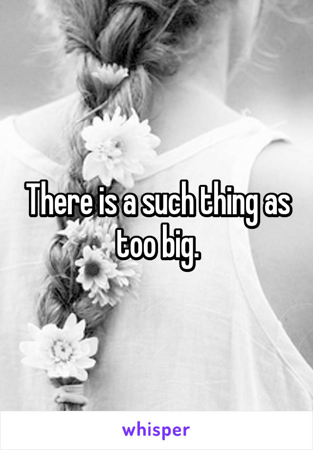 There is a such thing as too big.