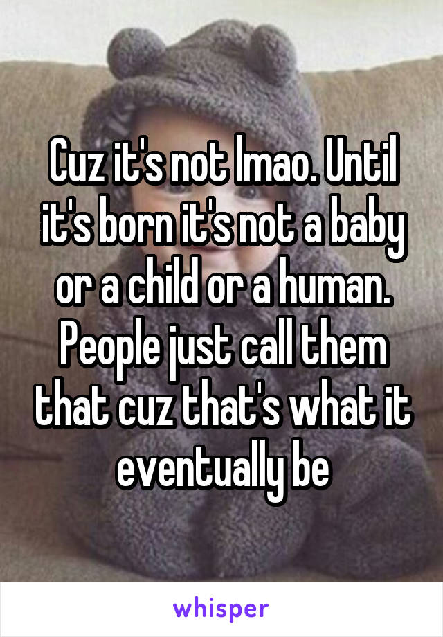 Cuz it's not lmao. Until it's born it's not a baby or a child or a human. People just call them that cuz that's what it eventually be