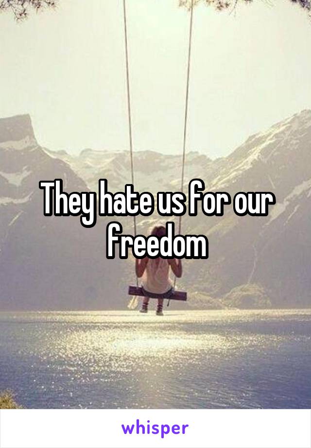 They hate us for our freedom