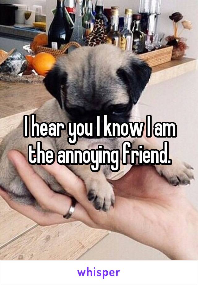 I hear you I know I am the annoying friend.