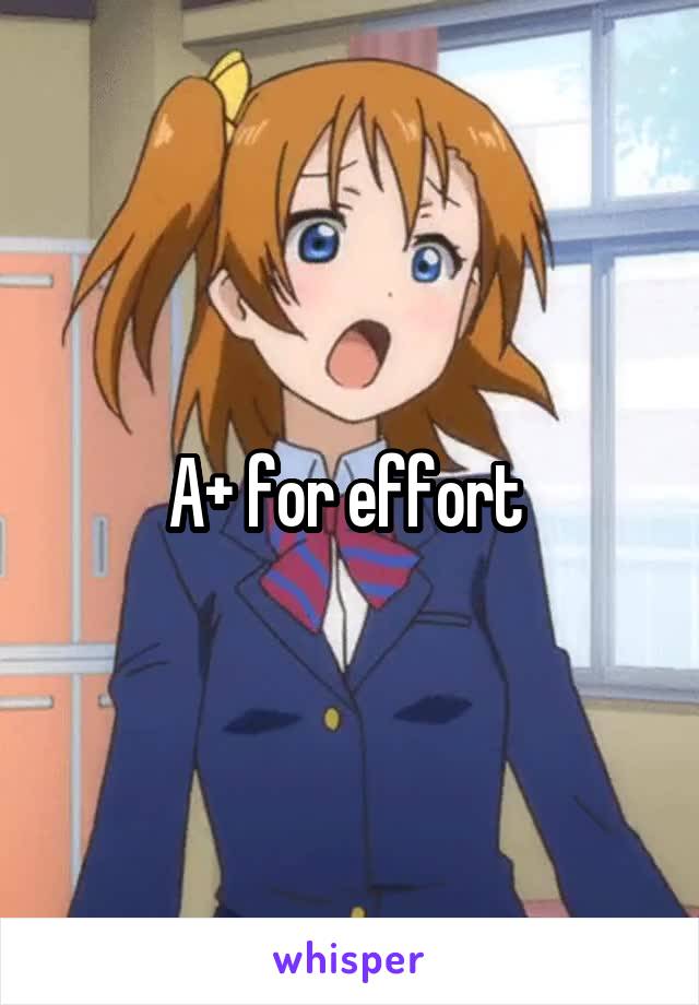 A+ for effort 